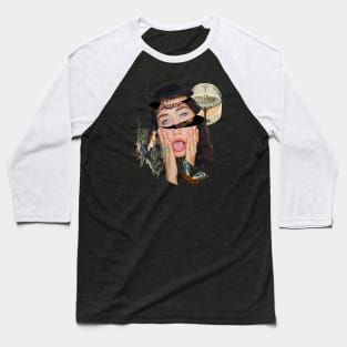 Unique Surrealistic Vintage Retro Collage Art Baseball T-Shirt